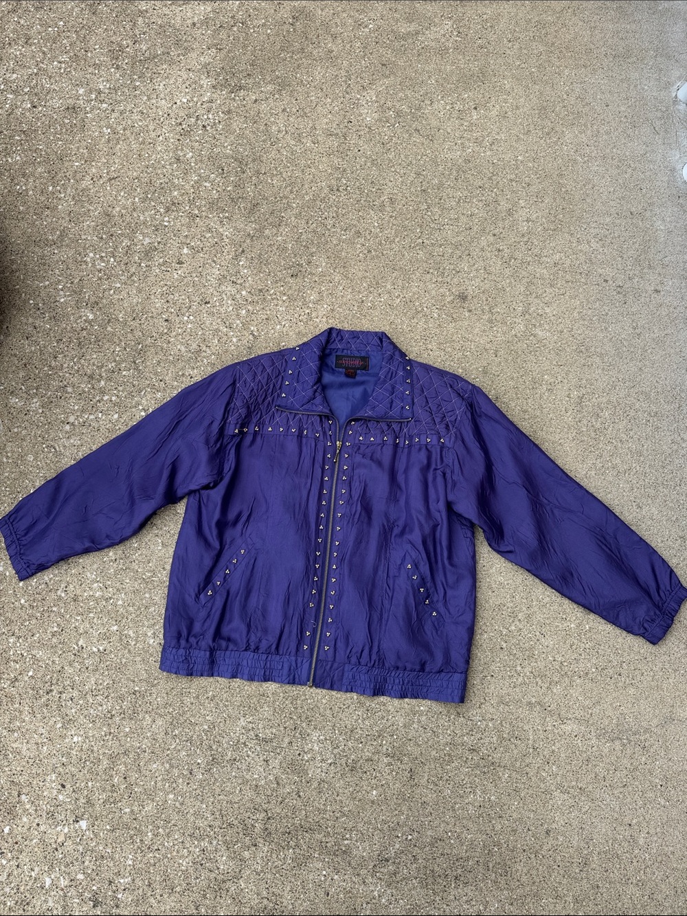 Vintage 80s/90s Studio Sportif Silk Purple Jacket Size L